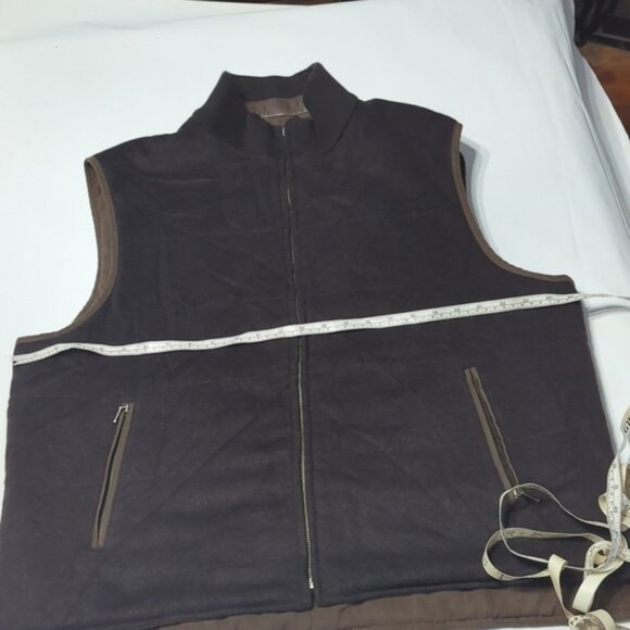 Daniel Cremieux Men's Vest Reversible Wool Cashmere Brown Outdoor Rugged Zip XL - Picture 2 of 11